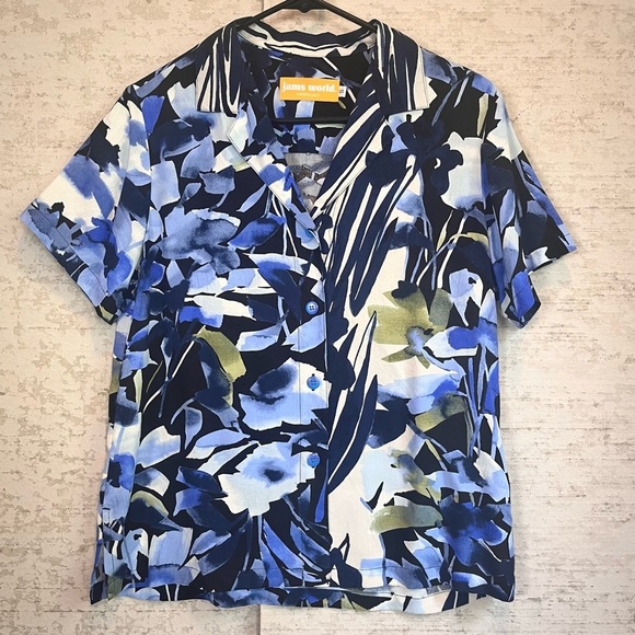 Jams World Starry Night Sz S Hawaiian Shirt Like New Vacation Cruise Rayon - Picture 1 of 16